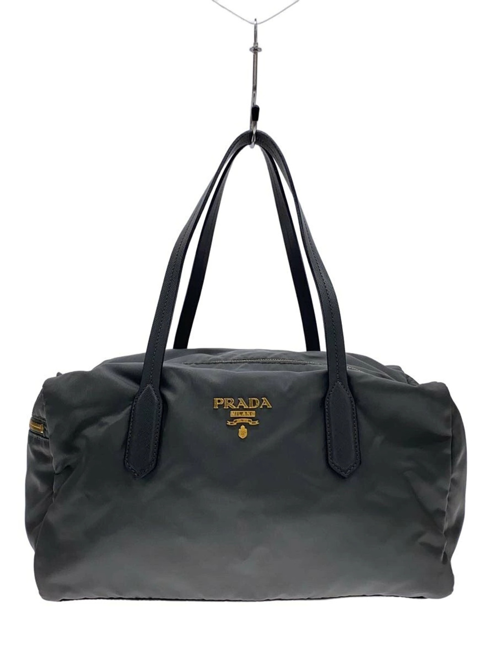 Prada Tessuto handbag prominent front logo Black